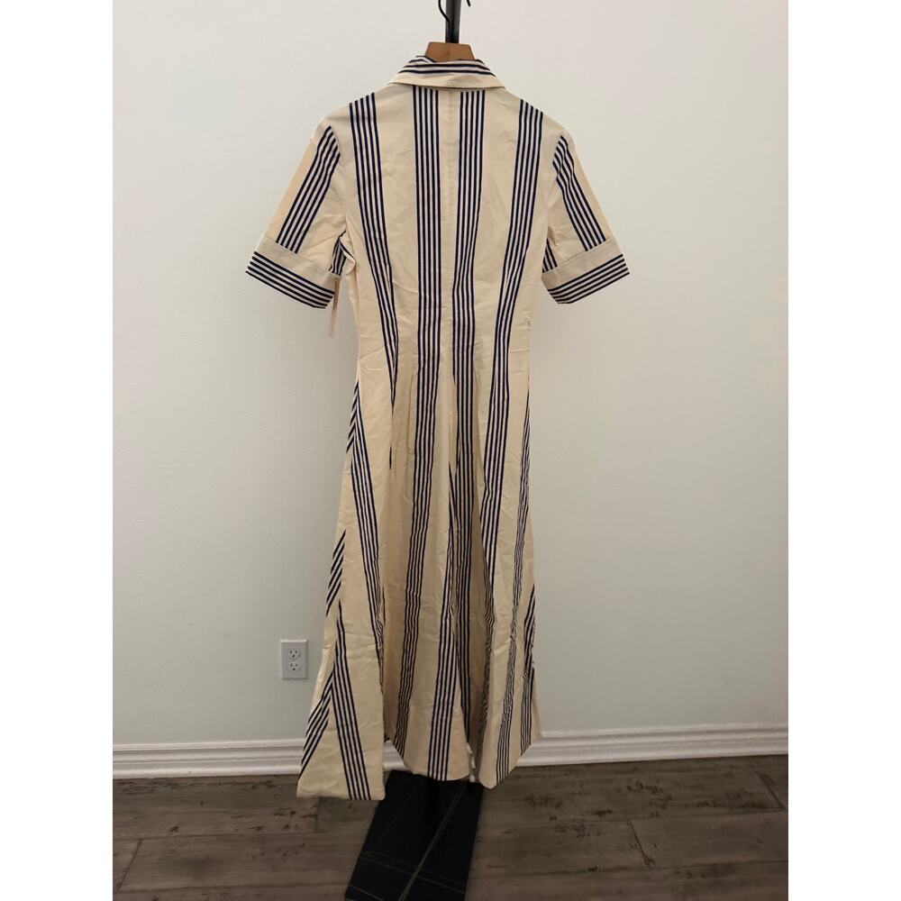 New O.P.T Tallis stripe blue cream cotton maxi dress $222 sz 0 - Picture 6 of 6